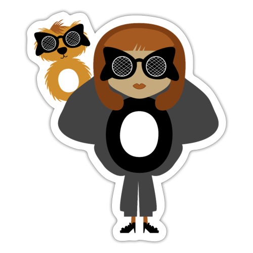 Alphabet letter O - Fashion Girl and Creature - Sticker