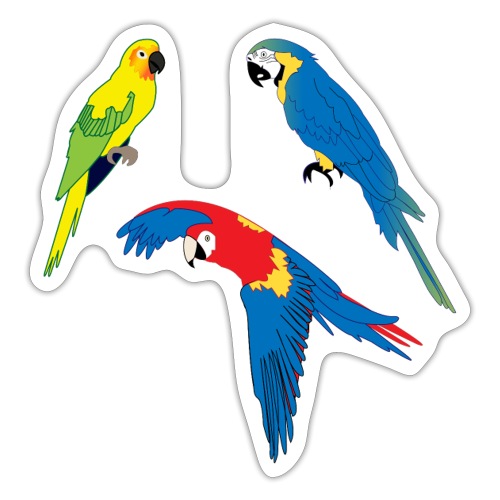 Tropical Parrots - Sticker