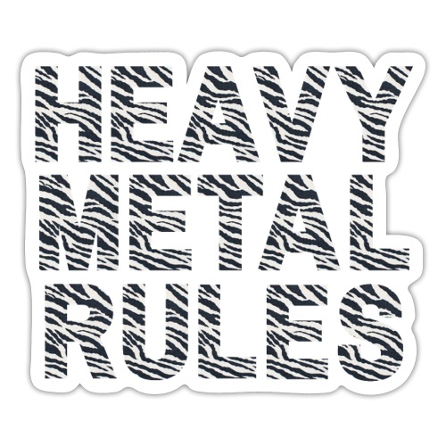 Heavy Metal Rules Zebra Man - Sticker