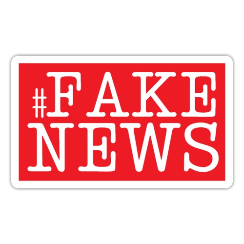 FAKE NEWS Red Box Logo - Sticker