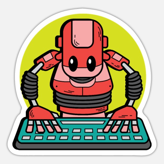 Funny Robot Computer Engineer Gift' Sticker | Spreadshirt