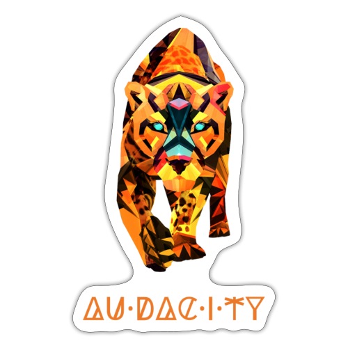 Audacity T shirt Design Orange Letters - Sticker