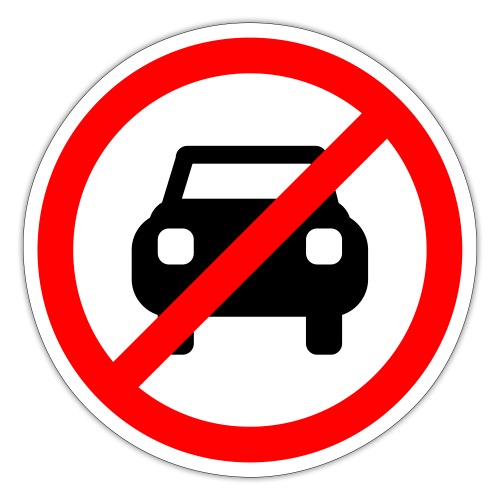 anti-car logo - Sticker