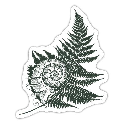 Fern Snail Shell Leaf Autumn - Sticker