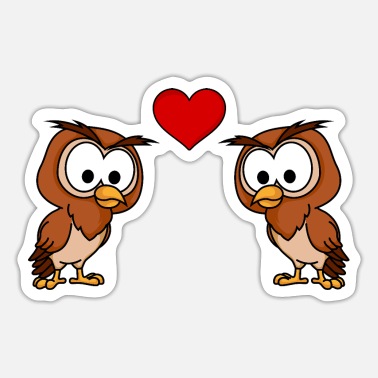 Cute Owl Couple Love Stickers | Unique Designs | Spreadshirt