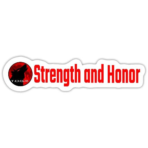 Strength and Honor - Red Letters - Sticker