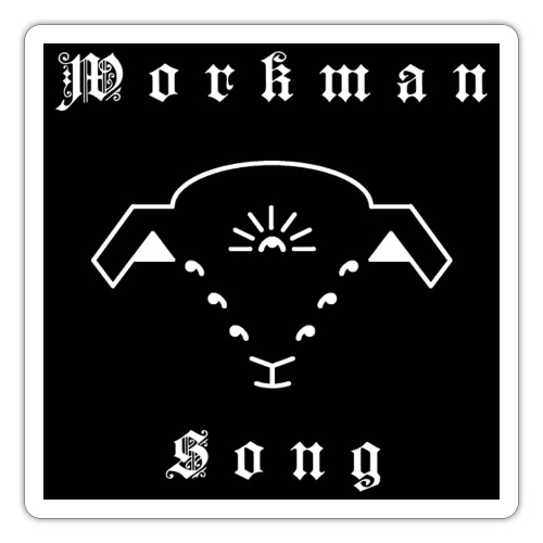 Black Workman Song Lamb Logo & Calligraphy - Sticker
