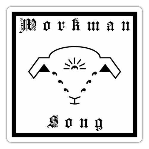 White Workman Song Lamb Logo with Text - Sticker