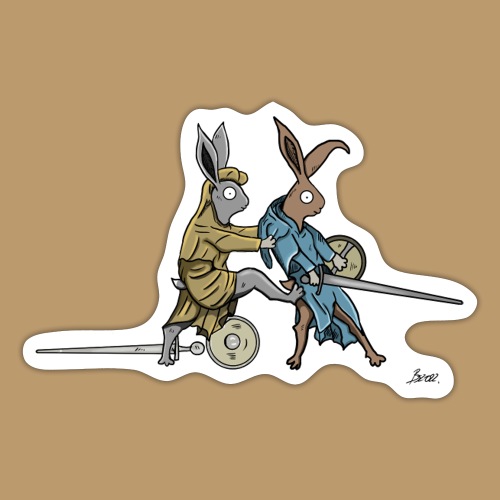 Medieval Rabbits in the Towerfechtbuch - Sticker