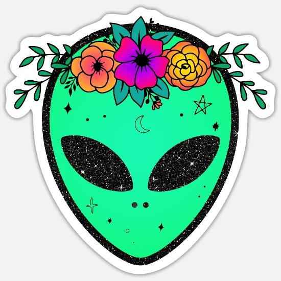 Alien Drawings With Flower Crown Flower Crown By Dorinas Art