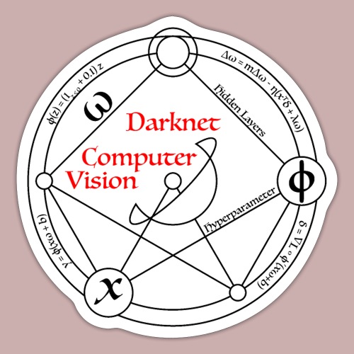 darknet computer vision black and red - Sticker