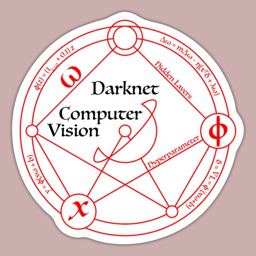 darknet computer vision red and black - Sticker