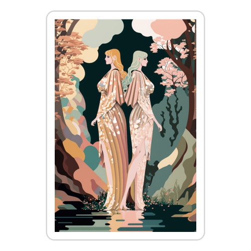 Lovers in the Woods - Exploring a Beautiful Forest - Sticker