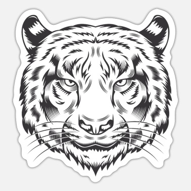 Tiger Face Drawing Stickers | Unique Designs | Spreadshirt