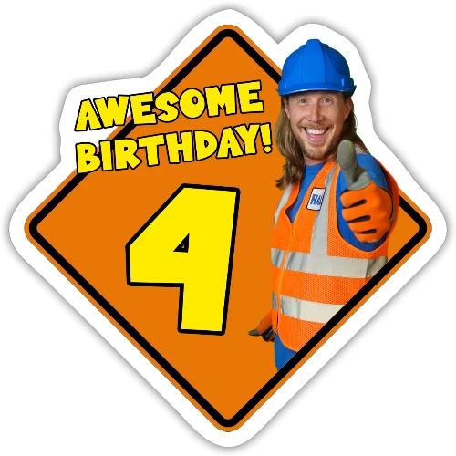 Happy Birthday Shirt - Handyman Hal 4 years old - Sticker