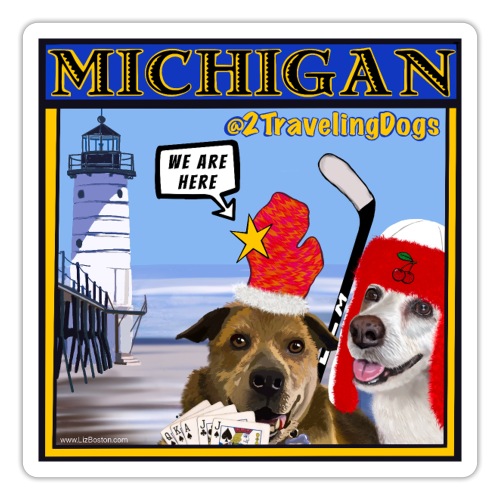 2 Traveling Dogs Michigan Special Edition - Sticker
