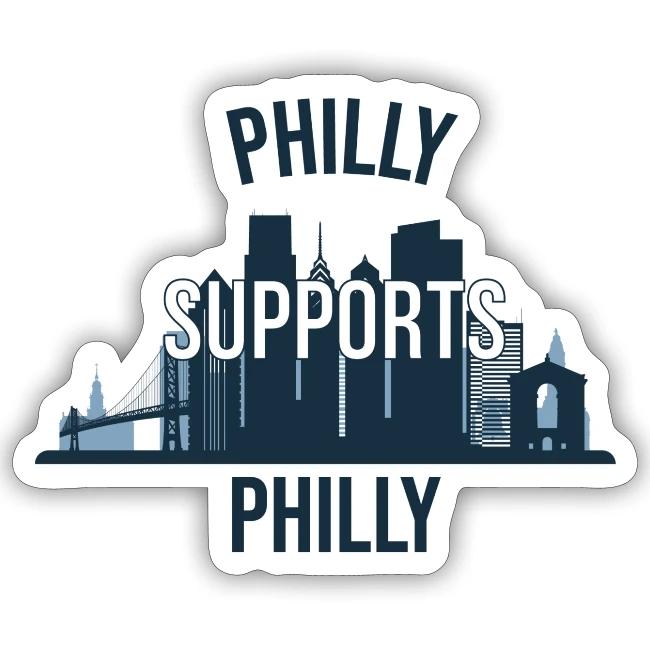 Philly Supports Philly skyline blue transparentbg