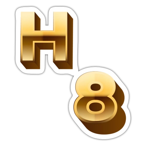 H 8 Letter & Number logo design - Sticker