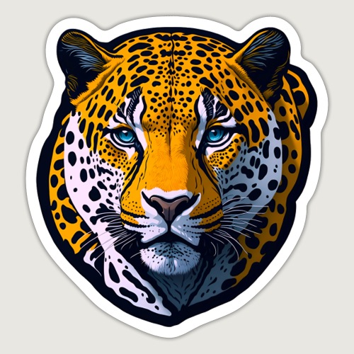 Jaguar Front Facing Portrait by Xzendor7 - Sticker