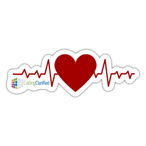Heart with Heartbeat, Loving Medical Coding - Sticker