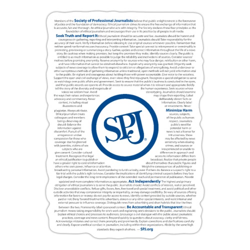 SPJ Code of Ethics - Sticker