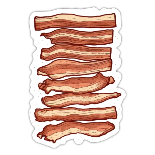 Sizzling Bacon Strips - Sticker
