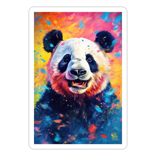 Paint Splatter Panda Bear - Sticker