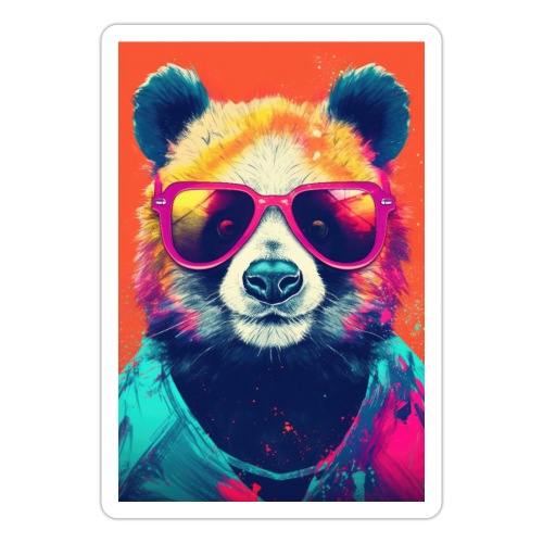 Panda in Pink Sunglasses - Sticker