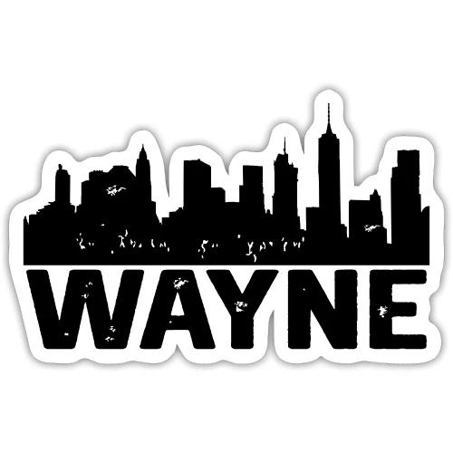 Wayne Skyline Black Wayne Michigan MI City Design - Sticker