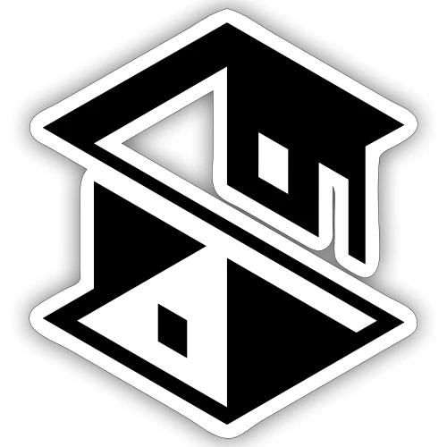 Unreal Estate Records Logo Black - Sticker