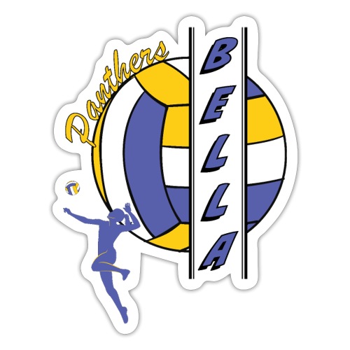 Volleyball Custom Player Name Bella - Sticker