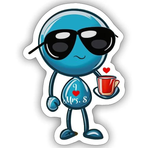 Smoon_I love Mrs S_Blue - Sticker