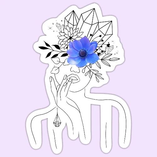 Third Eye Flower Goddess - Crystal Design - Sticker