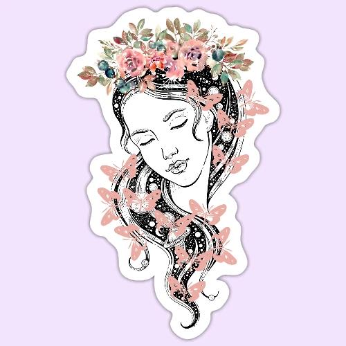 Butterfly Flower Goddess - Fairytale Design - Sticker