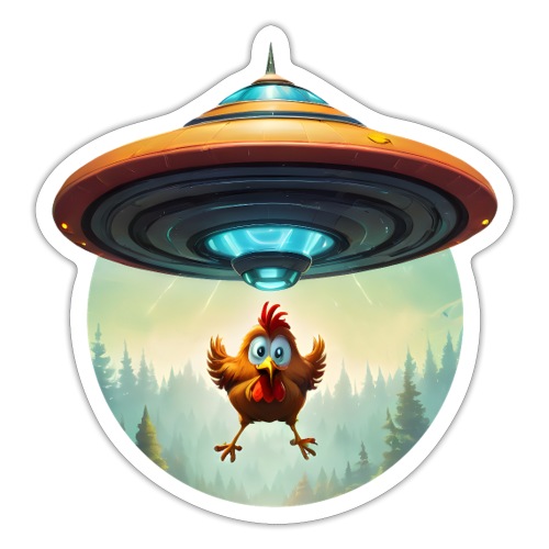 UFO chicken Abduction - Sticker