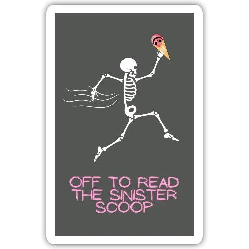 Skeleton Off to Read - Sticker