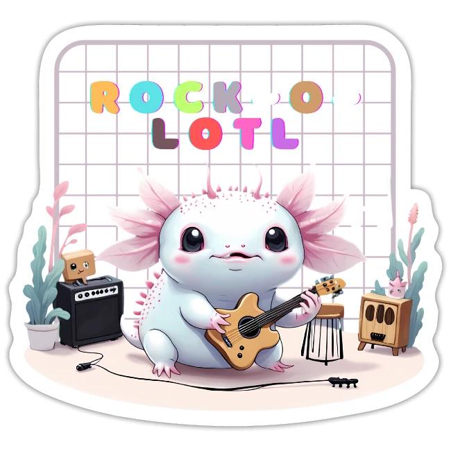 Cute Axolotl Musician: Musical Amphibian Creature