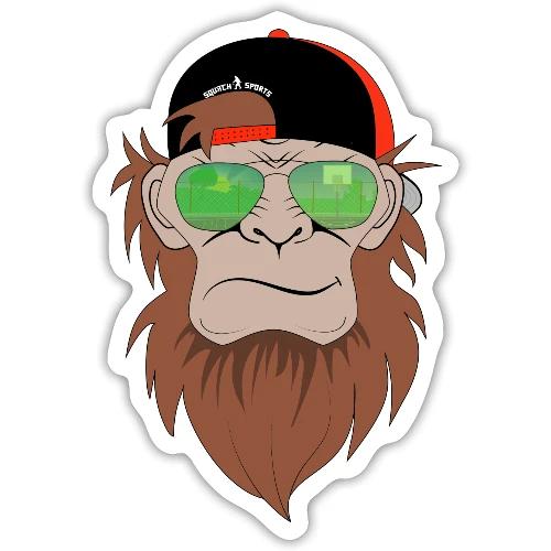 Squatch Basketball Cartoon - Sticker