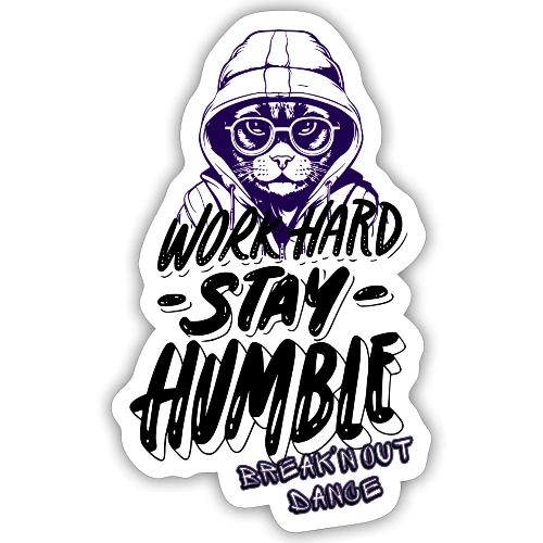 Work Hard Cat - Sticker