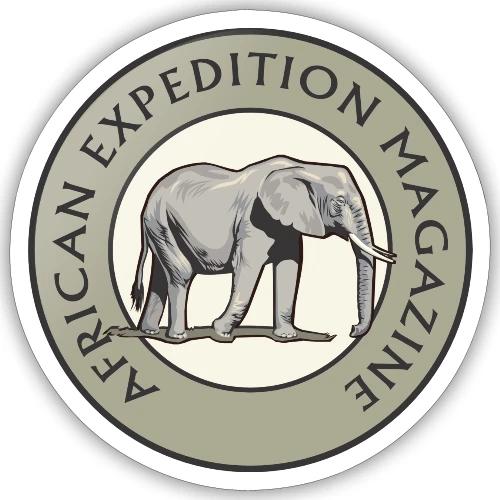 African Expedition Magazine Logo - Sticker