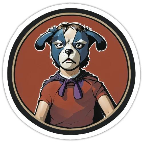 Dogboy Adventutes Red Circle Logo - Sticker
