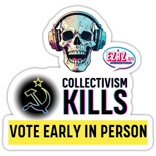 Collectivism Kills Transparent -black font - Sticker