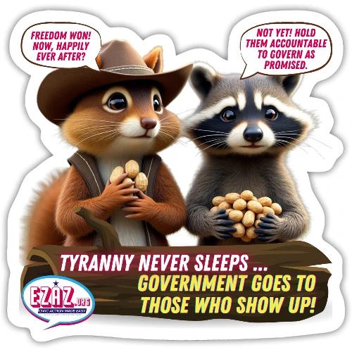 Freedom Squirrel and Raccoon - Sticker