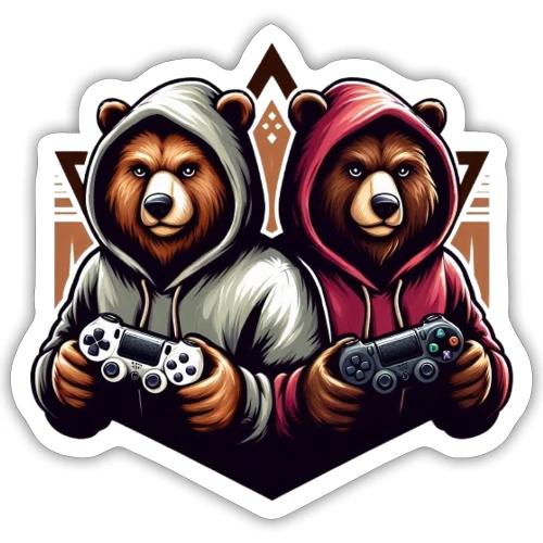 2 grizzlies gamer bears - Sticker