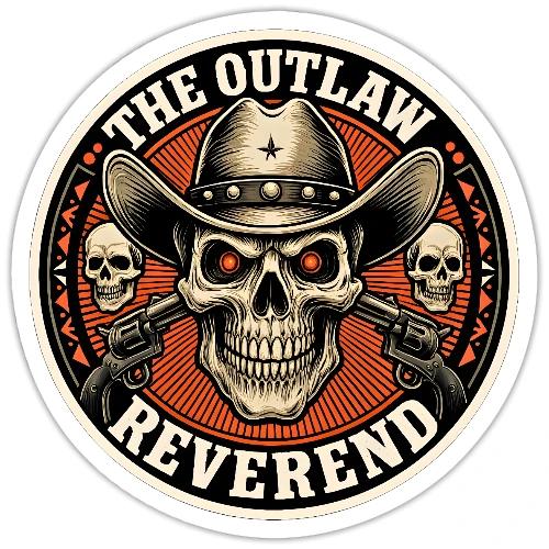 The Outlaw Reverend Skull Face Cowboy - Sticker