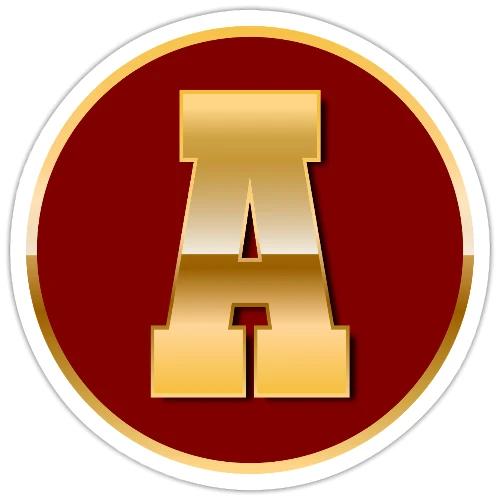 Letter A – Capital Varsity Alphabet Monogram - Sticker