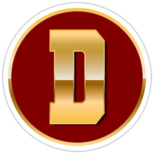 Letter D – Capital Varsity Alphabet Monogram - Sticker