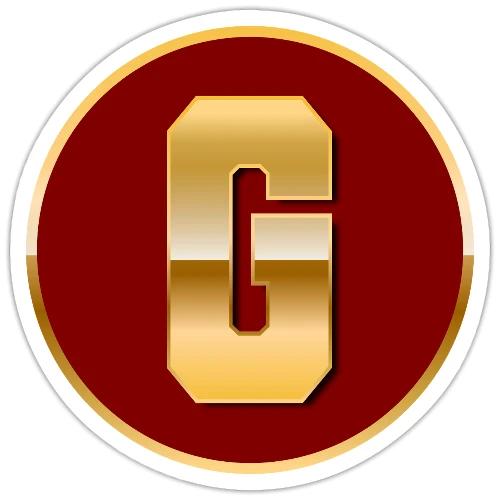 Letter G – Capital Varsity Alphabet Monogram - Sticker