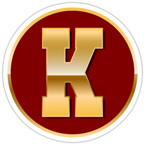 Letter K – Capital Varsity Alphabet Monogram - Sticker