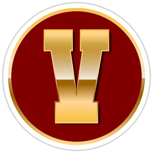 Letter V – Capital Varsity Alphabet Monogram - Sticker